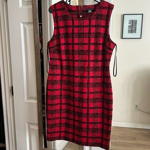Tommy Hilfiger red black plaid print dress